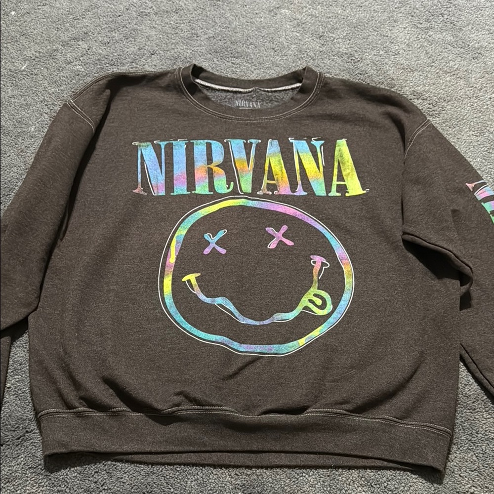 NIRVANA Brown Crewneck Sweater